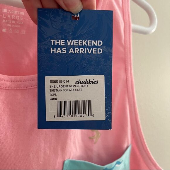 Chubbies Tank Top With Pocket Pink Men’s Size L
New - Picture 2 of 4